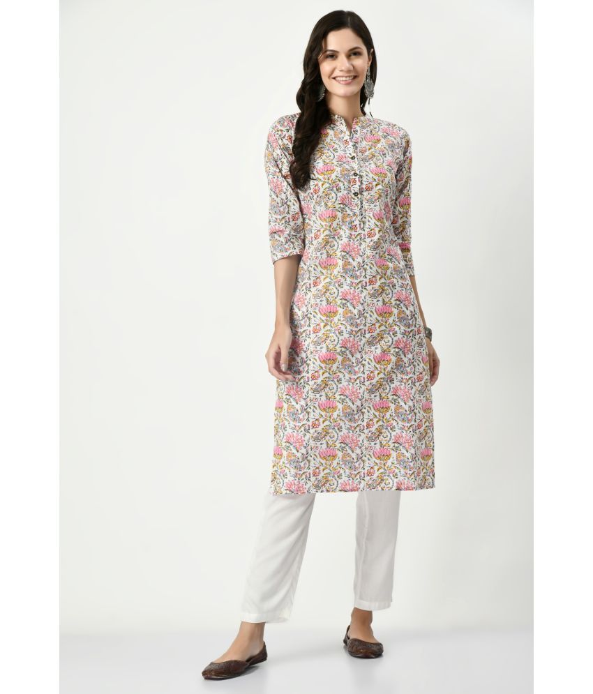     			MAURYA 100% Cotton Printed Straight Women's Kurti - Multicoloured ( Pack of 1 )