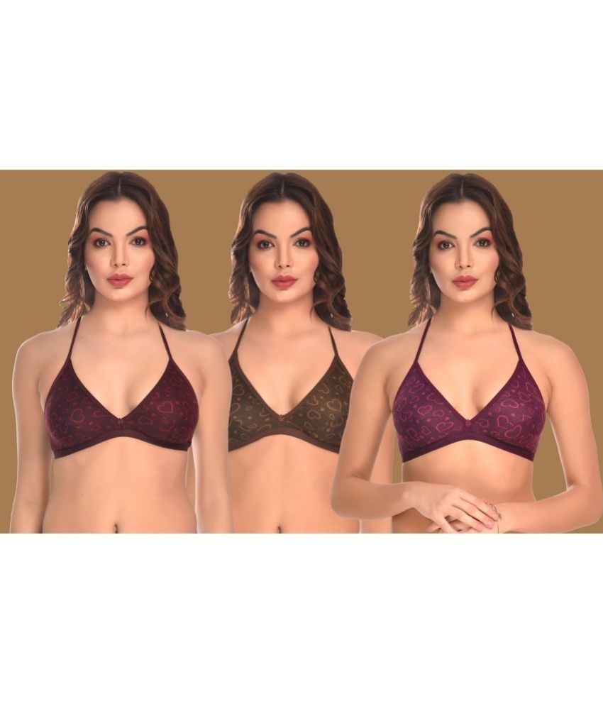     			Madam - Multicolor Cotton Blend Non Padded Women's Everyday Bra ( Pack of 3 )