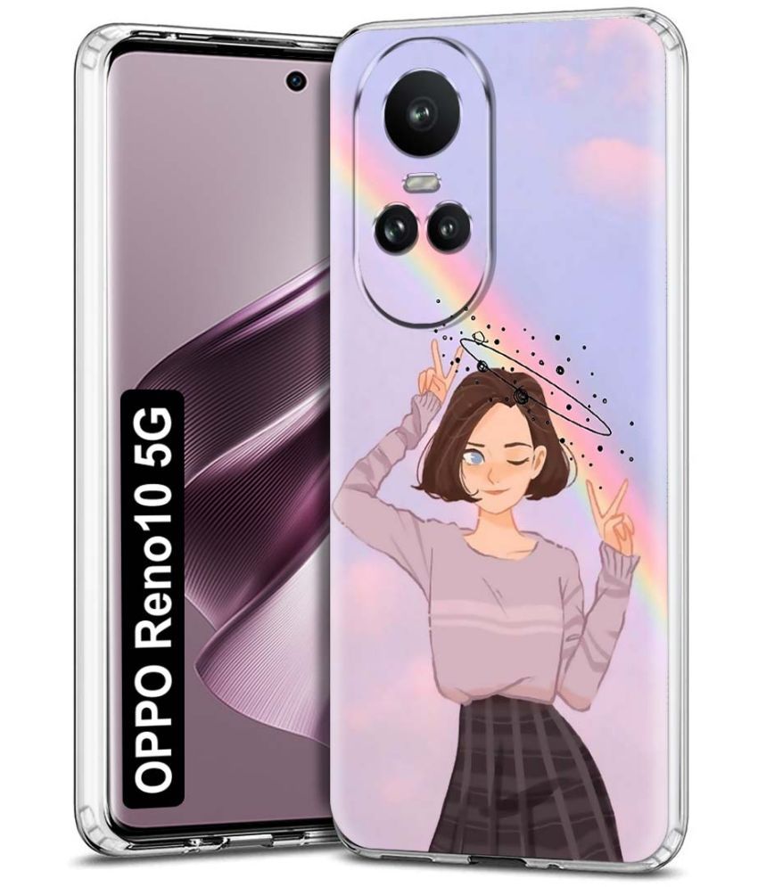     			NBOX - Multicolor Printed Back Cover Silicon Compatible For Oppo Reno 10 5G ( Pack of 1 )