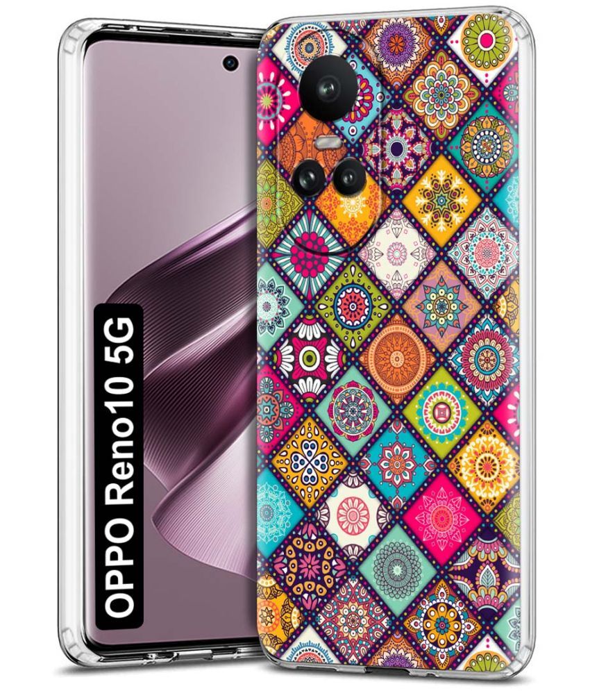     			NBOX - Multicolor Printed Back Cover Silicon Compatible For Oppo Reno 10 5G ( Pack of 1 )