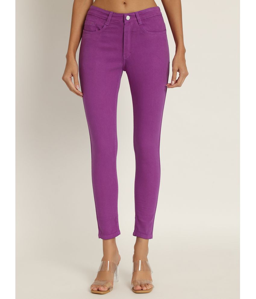     			AngelFab - Purple Denim Skinny Fit Women's Jeans ( Pack of 1 )