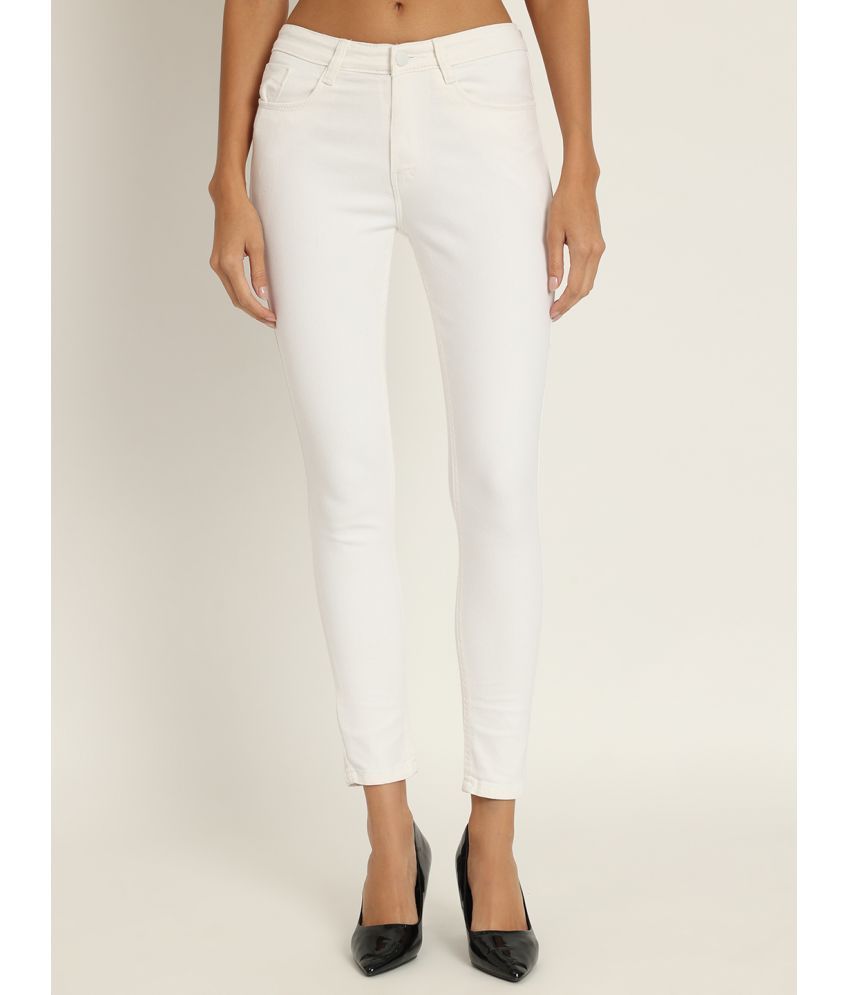     			AngelFab - White Denim Skinny Fit Women's Jeans ( Pack of 1 )