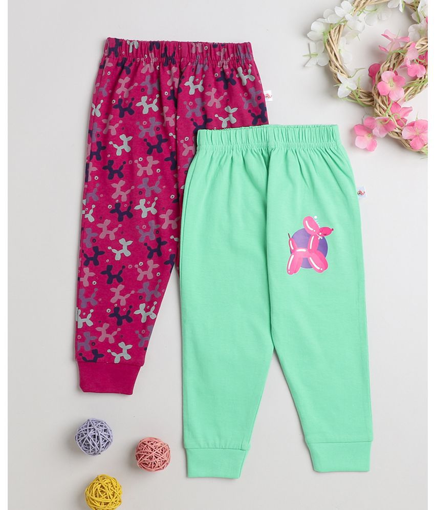     			BUMZEE Maroon & Green Full Length Girls Pyjamas Pack Of 2 Age - 2-3 Years