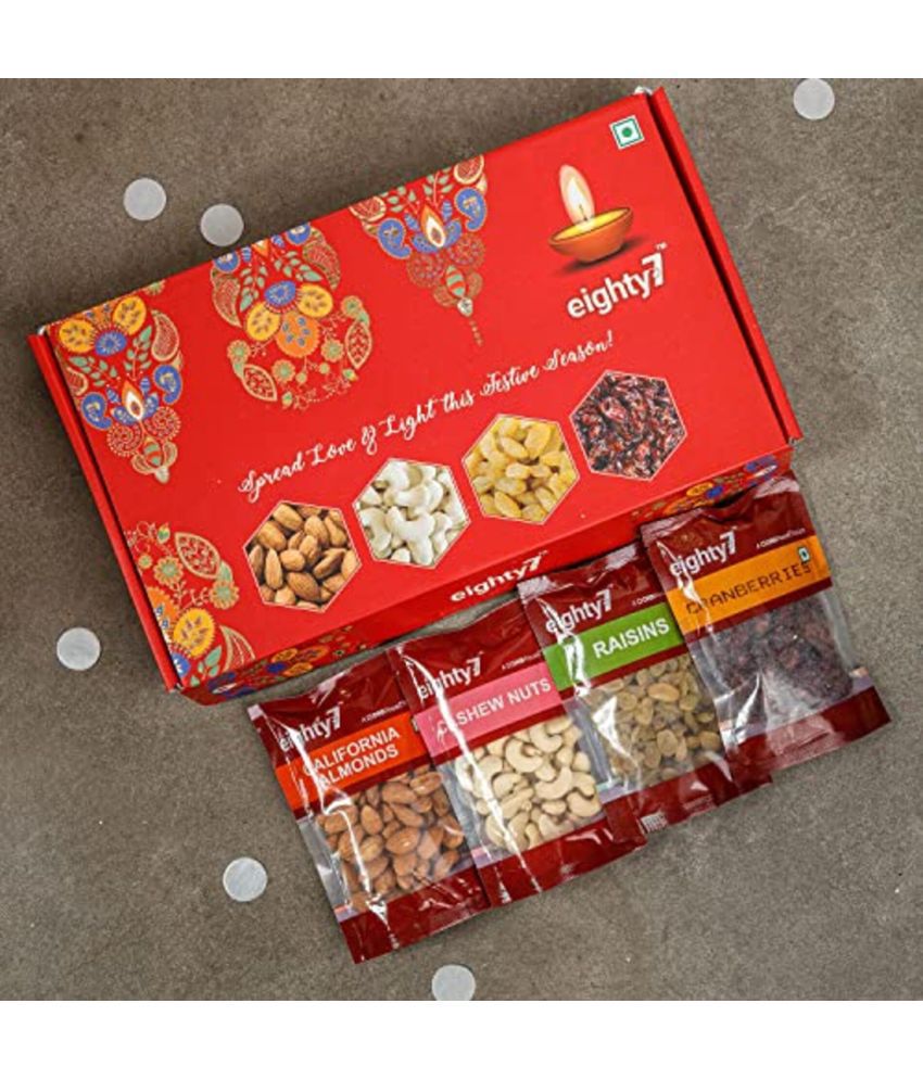     			Eighty7 Gold Dry Fruits Gift Box - 600g (California Almonds, Cashews, Raisins and Dried Cranberries - 150g each)