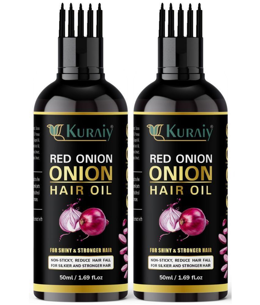     			KURAIY ONION All Type of Hair Problem Herbal Anti Dandruff Hair Oil 50 ML Hair Oil PACK OF 2