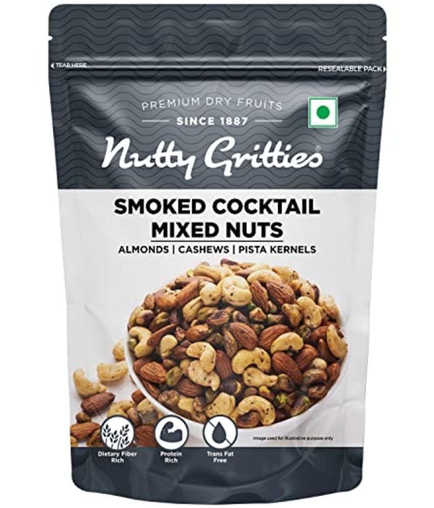     			Nutty Gritties Premium Smoked Mixed nuts 200g - Roasted and Smoked Flavoured Pistachio Almonds, Cashew Nuts, Pistachio Kernel |