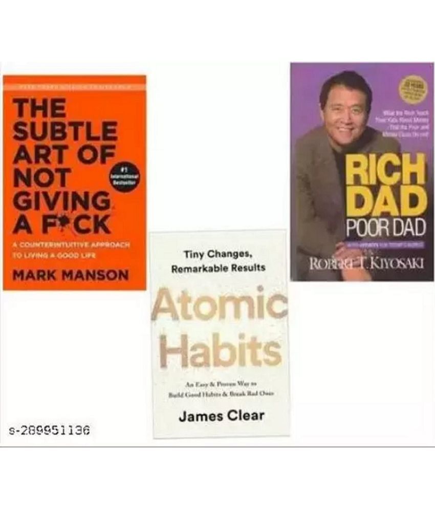     			THE SUBTLE ART OF NOT GIVING A F*CK + RICH DAD POOR DAD + ATOMIC HABIT (SET OF 3 BOOKS)