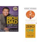 Combo Of Rich Dad + 5 Am Club + Zero To One (Paperback, Generic)