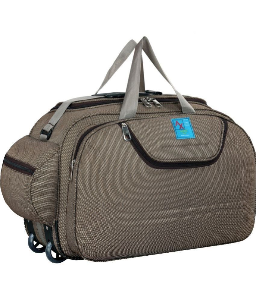     			AXEN BAGS - 55 Ltrs Brown Polyester Duffle Trolley