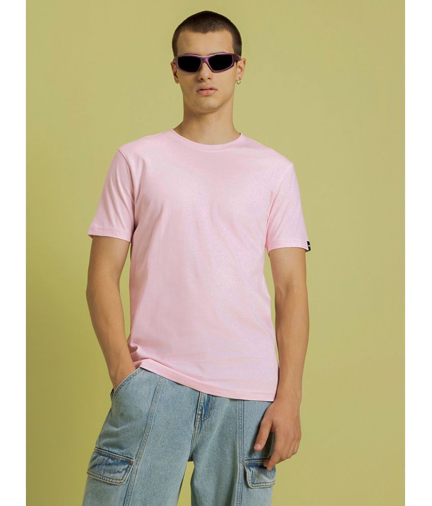     			Bewakoof 100% Cotton Regular Fit Solid Half Sleeves Men's T-Shirt - Pink ( Pack of 1 )