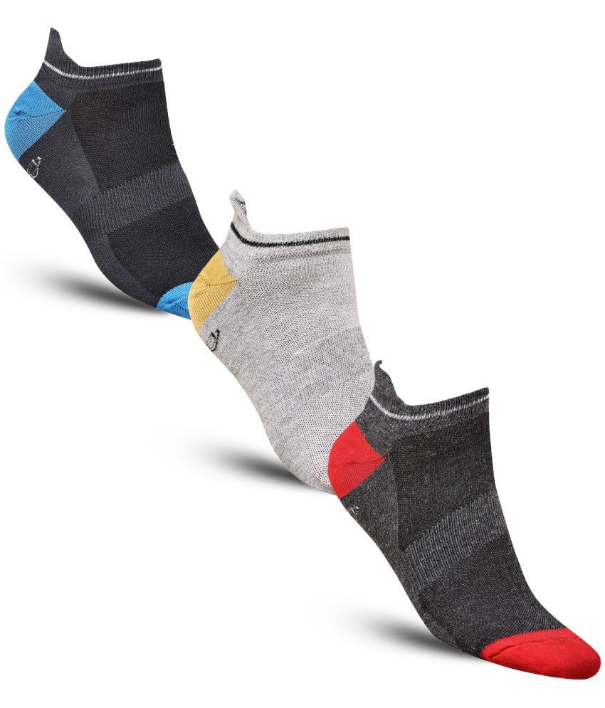     			Dollar - Cotton Men's Self Design Multicolor Ankle Length Socks ( Pack of 3 )