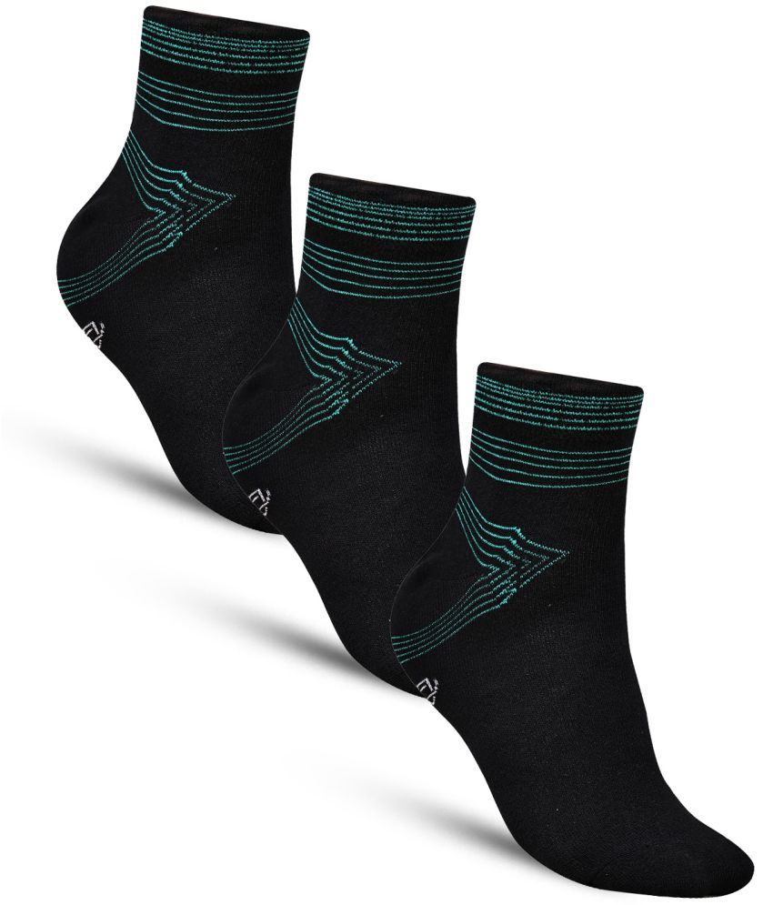     			Dollar - Cotton Men's Solid Black Ankle Length Socks ( Pack of 3 )