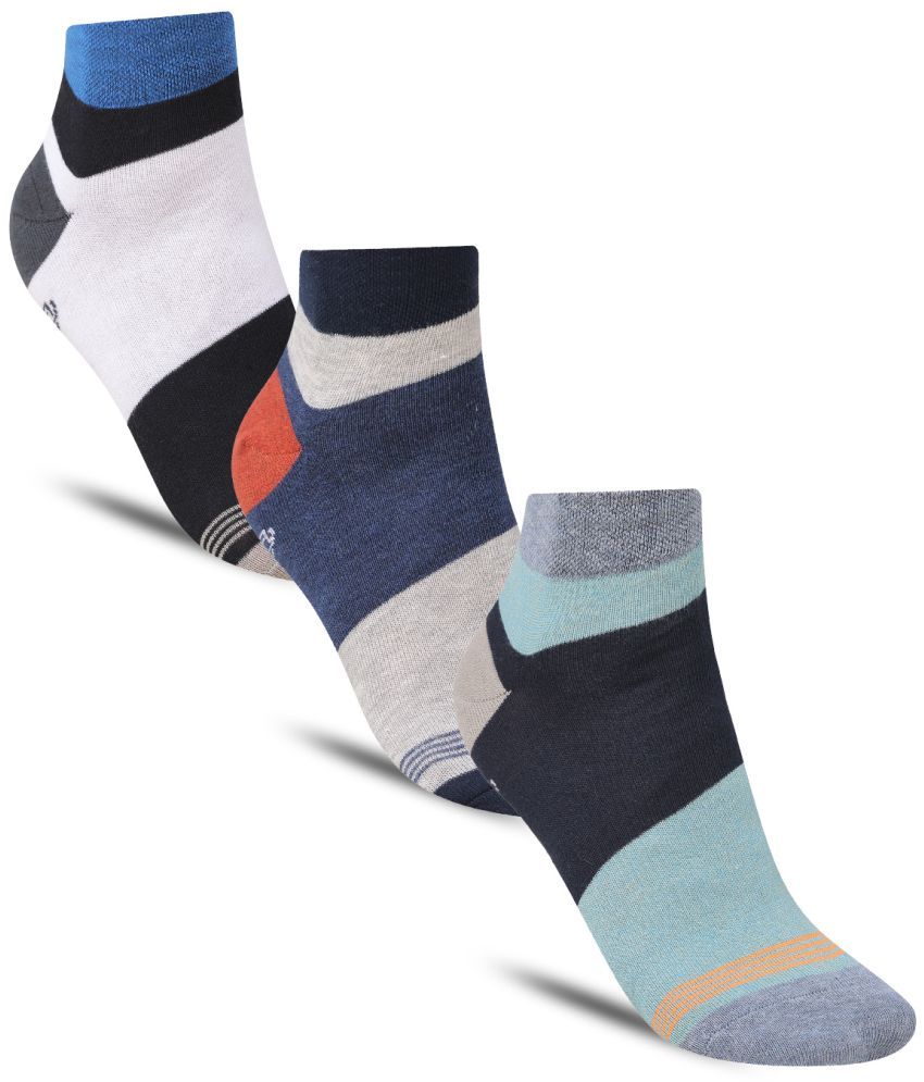     			Dollar - Cotton Men's Striped Multicolor Ankle Length Socks ( Pack of 3 )