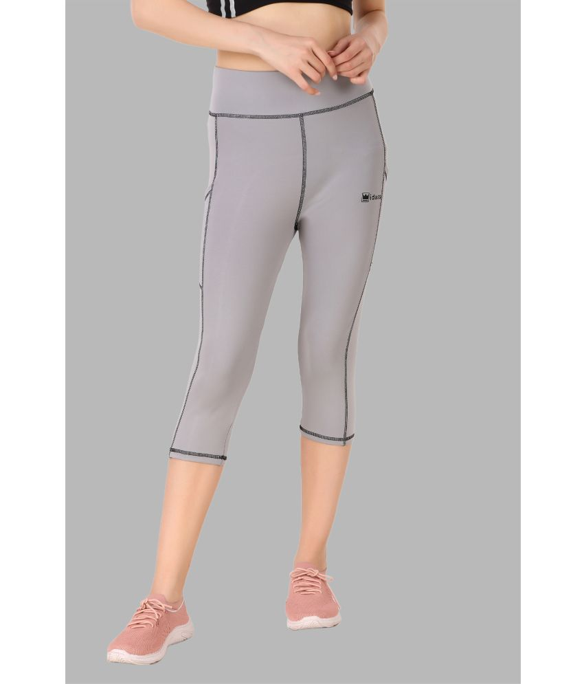     			IDASS Polyester Capris - Grey