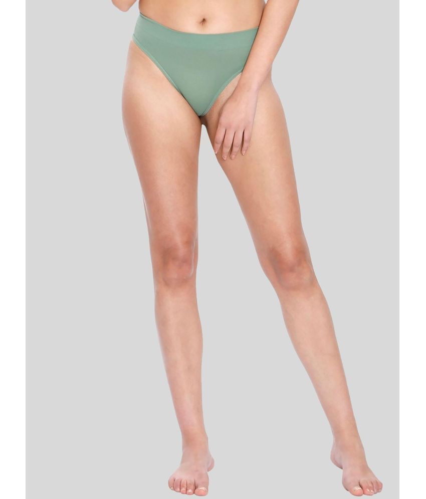     			ILRASO Poly Cotton Solid Women's Bikini ( Green )