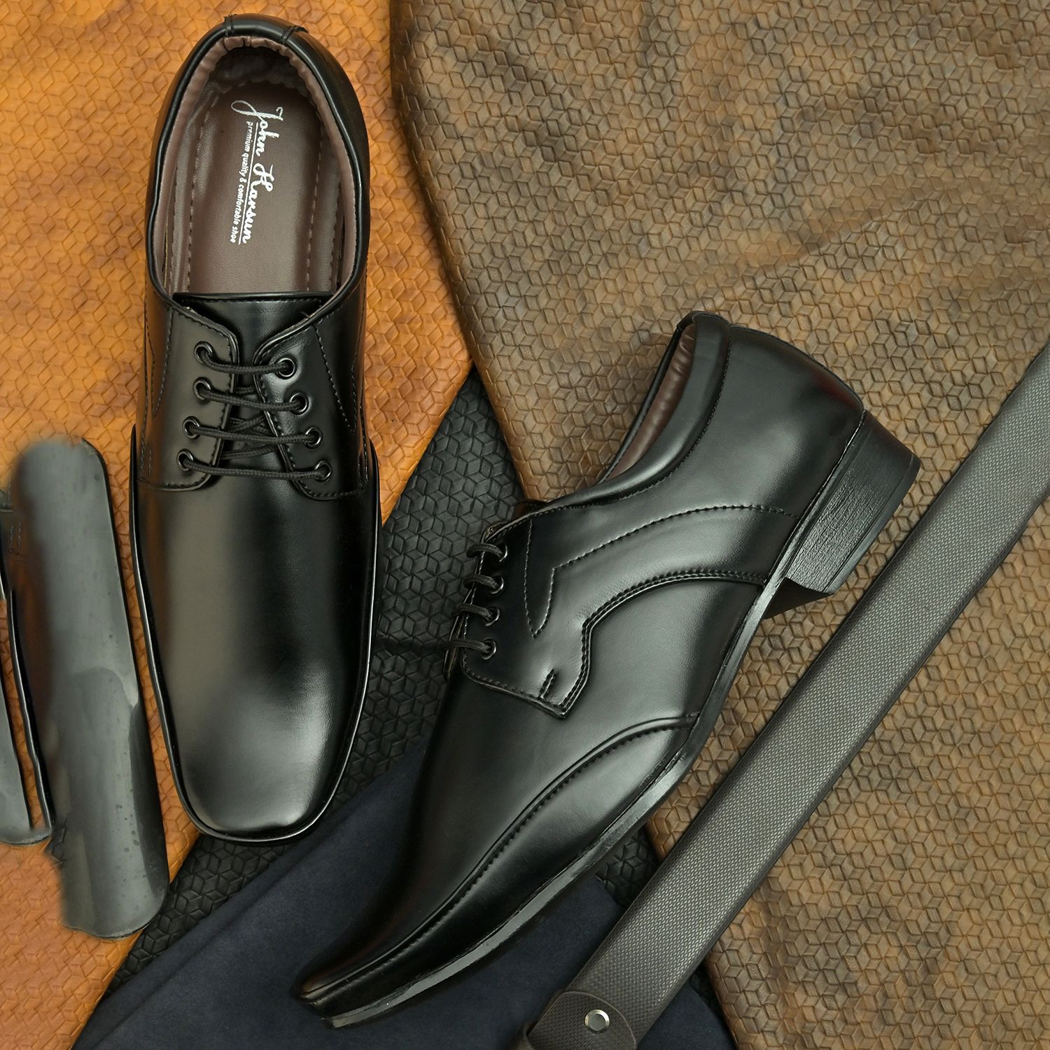     			John Karsun - Black Men's Formal Shoes