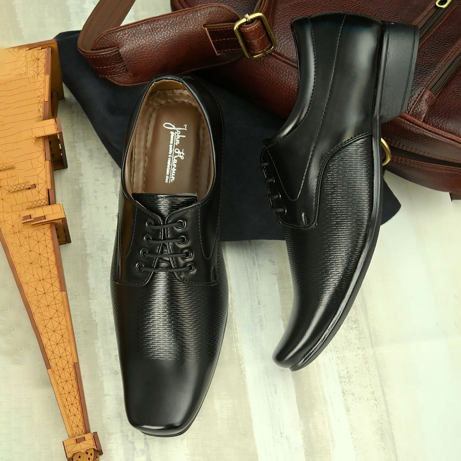     			John Karsun - Black Men's Formal Shoes