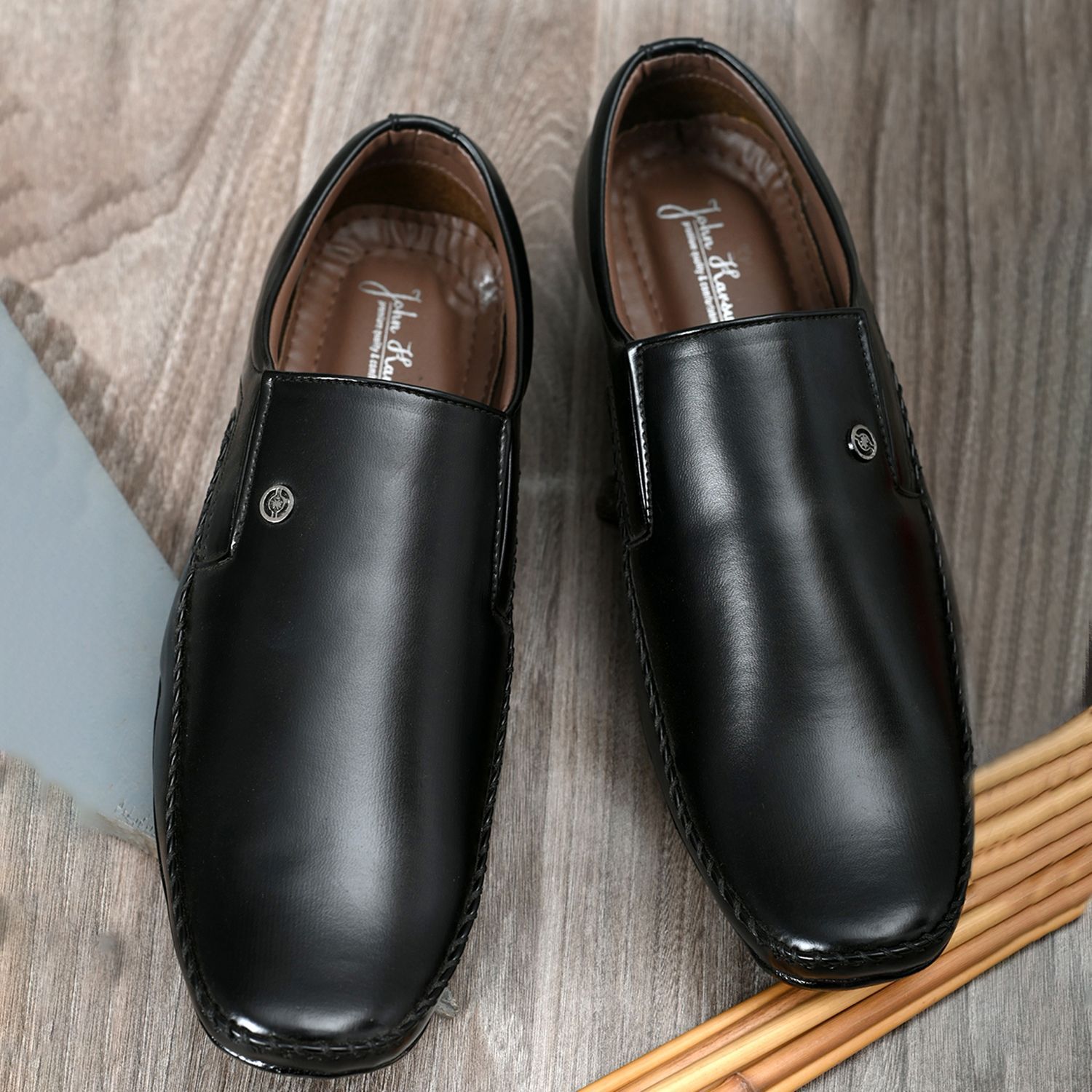     			John Karsun - Black Men's Slip On Formal Shoes