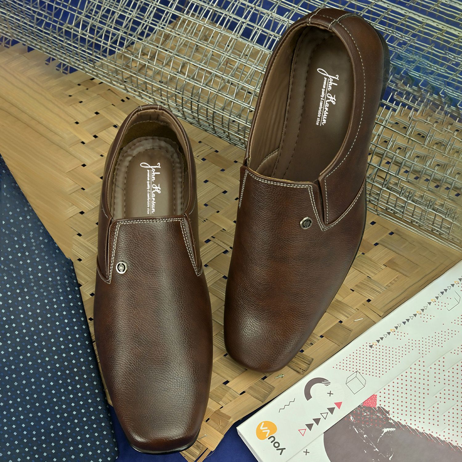     			John Karsun - Brown Men's Slip On Formal Shoes