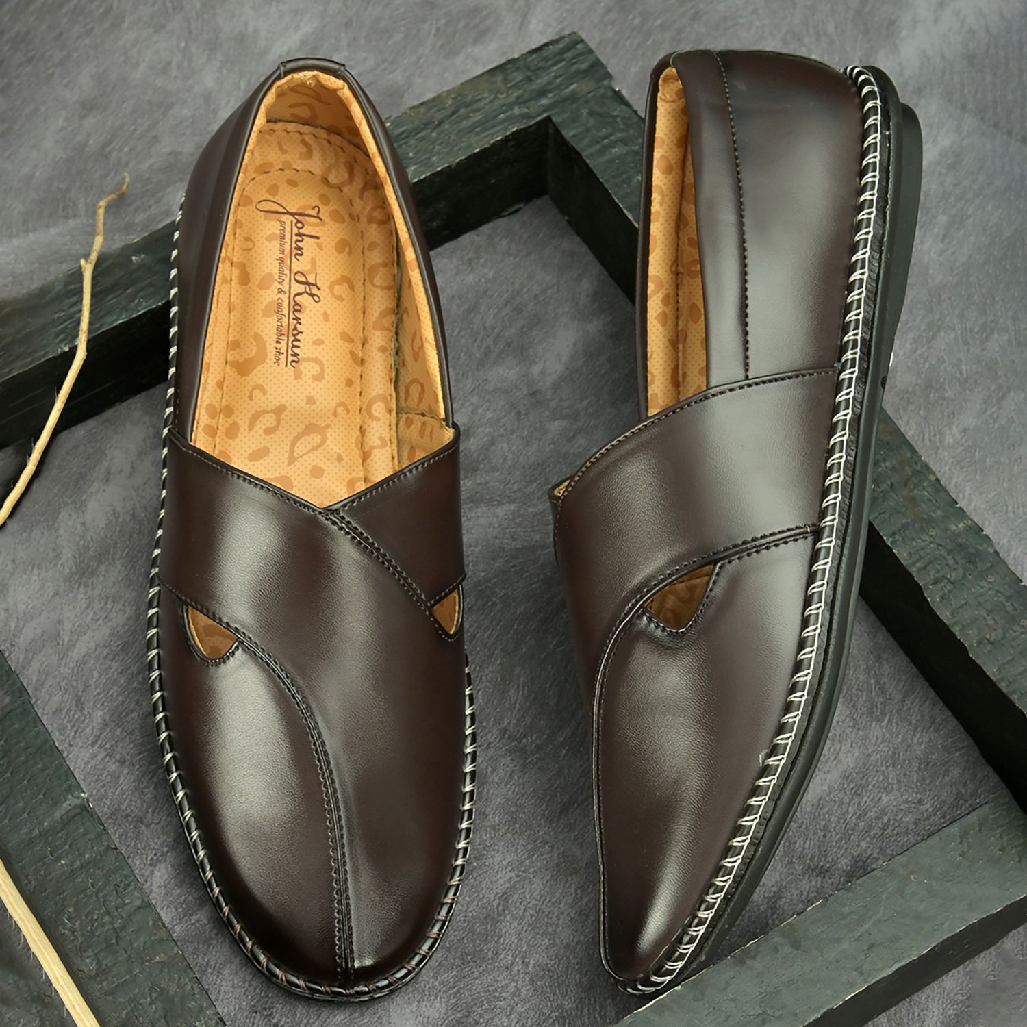     			John Karsun - Brown Men's Slip-on Shoes