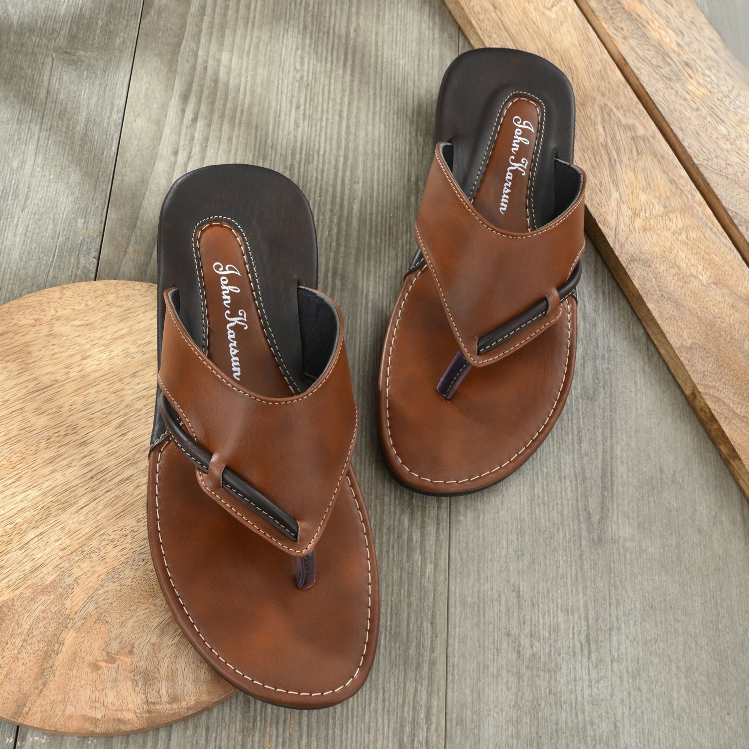    			John Karsun - Tan Men's Sandals
