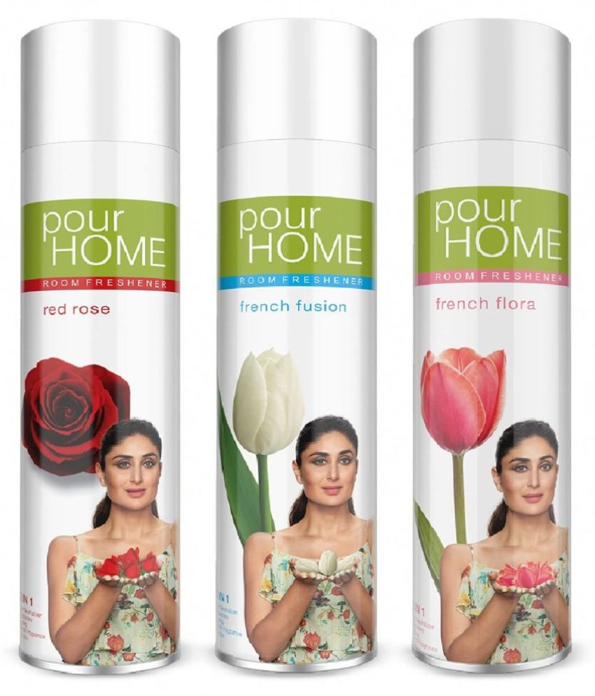     			POUR HOME Red Rose , Fusion & Flora Room Freshener 220ML Each(Pack of 3)
