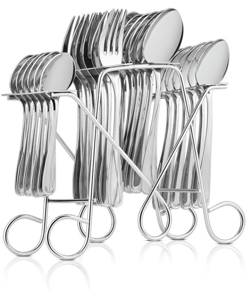     			Classic Essential - Silver Stainless Steel Cutlery Set ( Pack of 24 )
