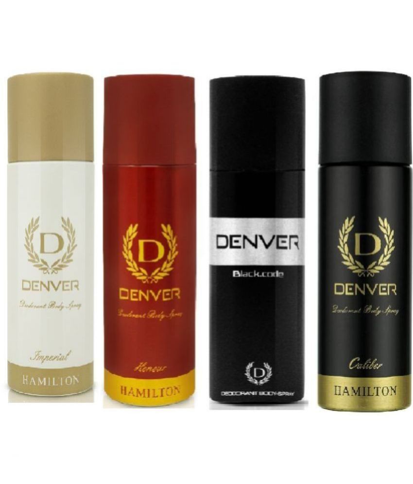     			Denver - Imperial,Honour,Caliber,Black Code Nano Deodorant Spray for Men 50 ml ( Pack of 4 )