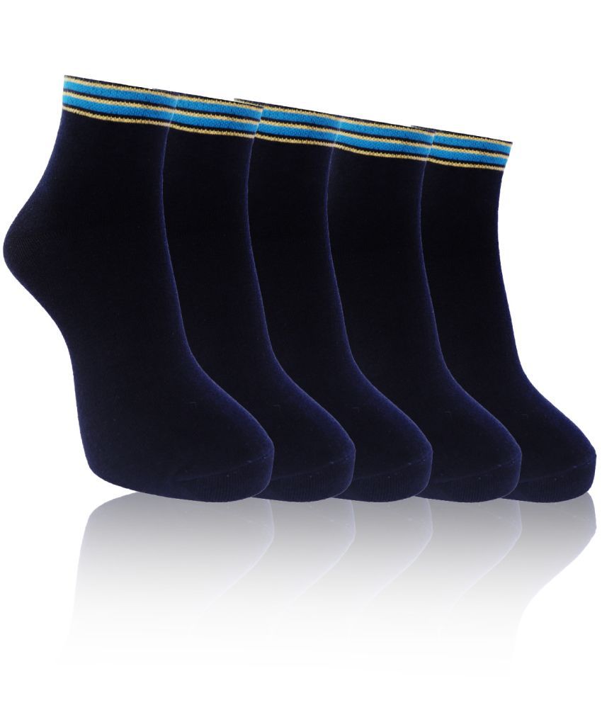     			Dollar - Cotton Men's Solid Navy Blue Ankle Length Socks ( Pack of 5 )