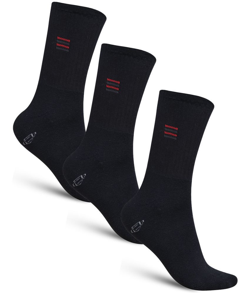     			Dollar - Cotton Men's Solid Black Mid Length Socks ( Pack of 3 )