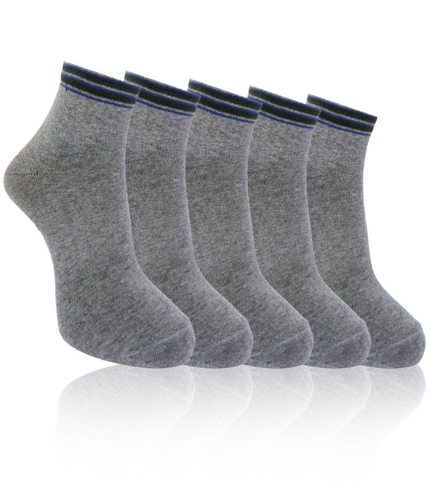     			Dollar - Cotton Men's Solid Grey Melange Ankle Length Socks ( Pack of 5 )