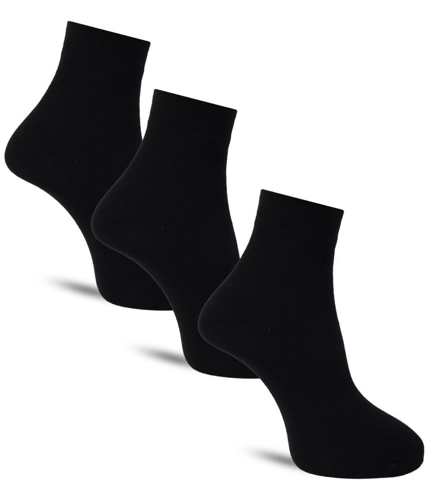     			Dollar - Cotton Men's Solid Black Ankle Length Socks ( Pack of 3 )