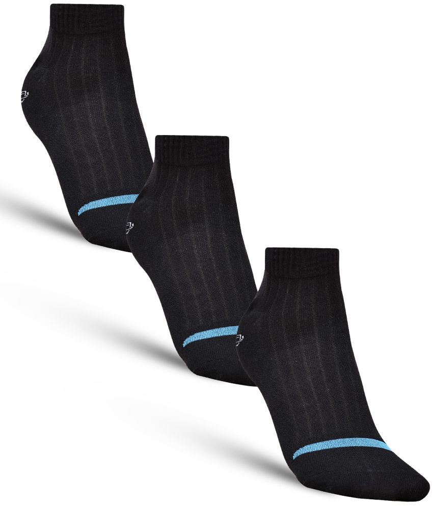     			Dollar - Cotton Men's Striped Black Ankle Length Socks ( Pack of 3 )