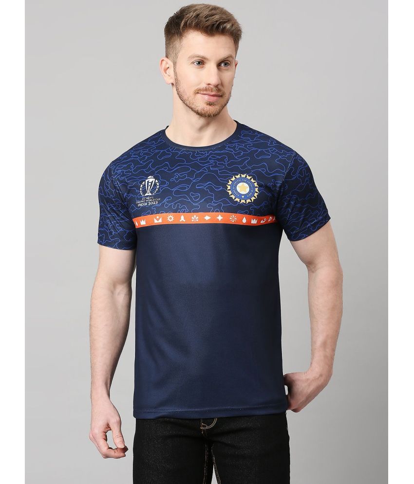     			FanCode - Navy Blue Polyester Regular Fit Men's Sports T-Shirt ( Pack of 1 )