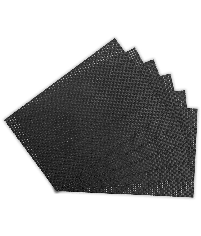     			PVC Solid Rectangle Table Mats ( 45 cm x 30 cm ) Pack of 6 - Black