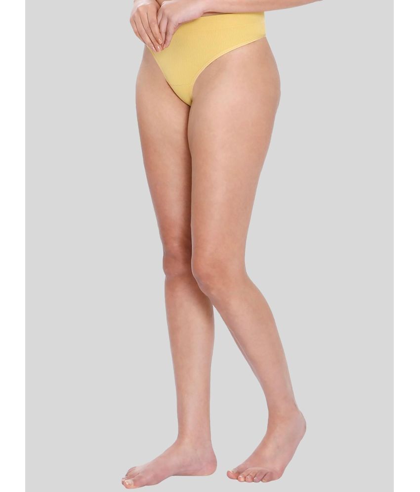     			ILRASO - Yellow Poly Cotton Solid Women's Thongs ( Pack of 1 )