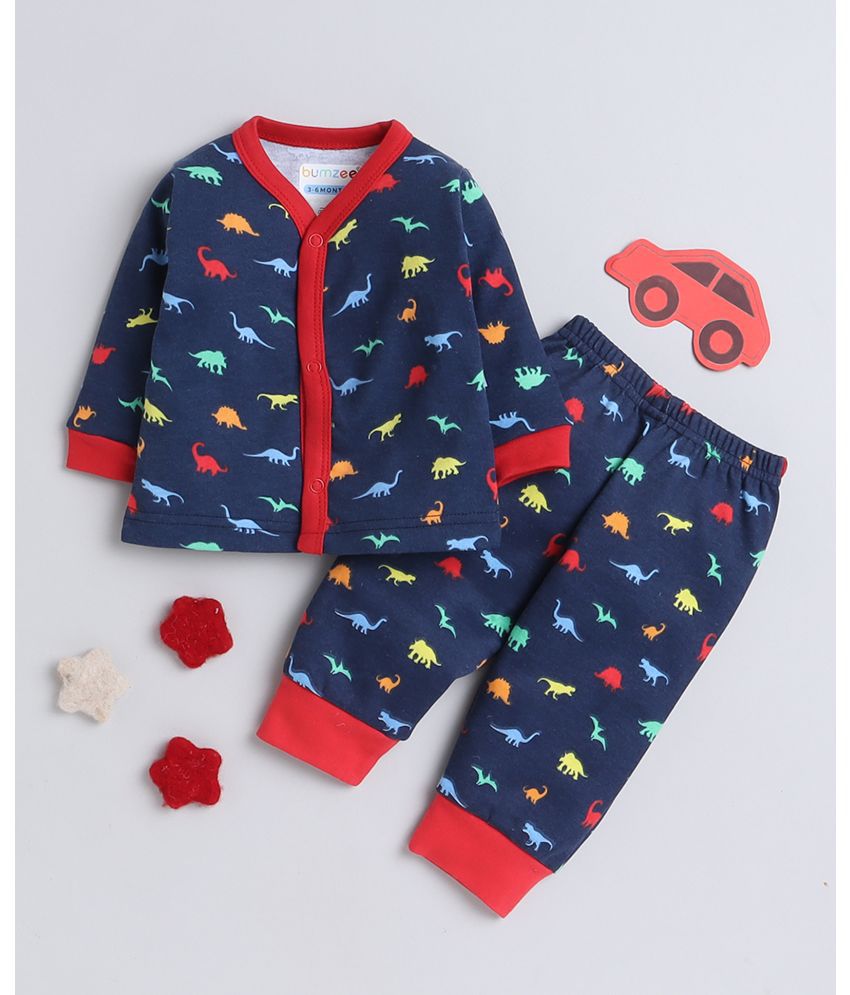     			BUMZEE - Navy Cotton Baby Boy T-Shirt & Pyjama Set ( Pack of 1 )