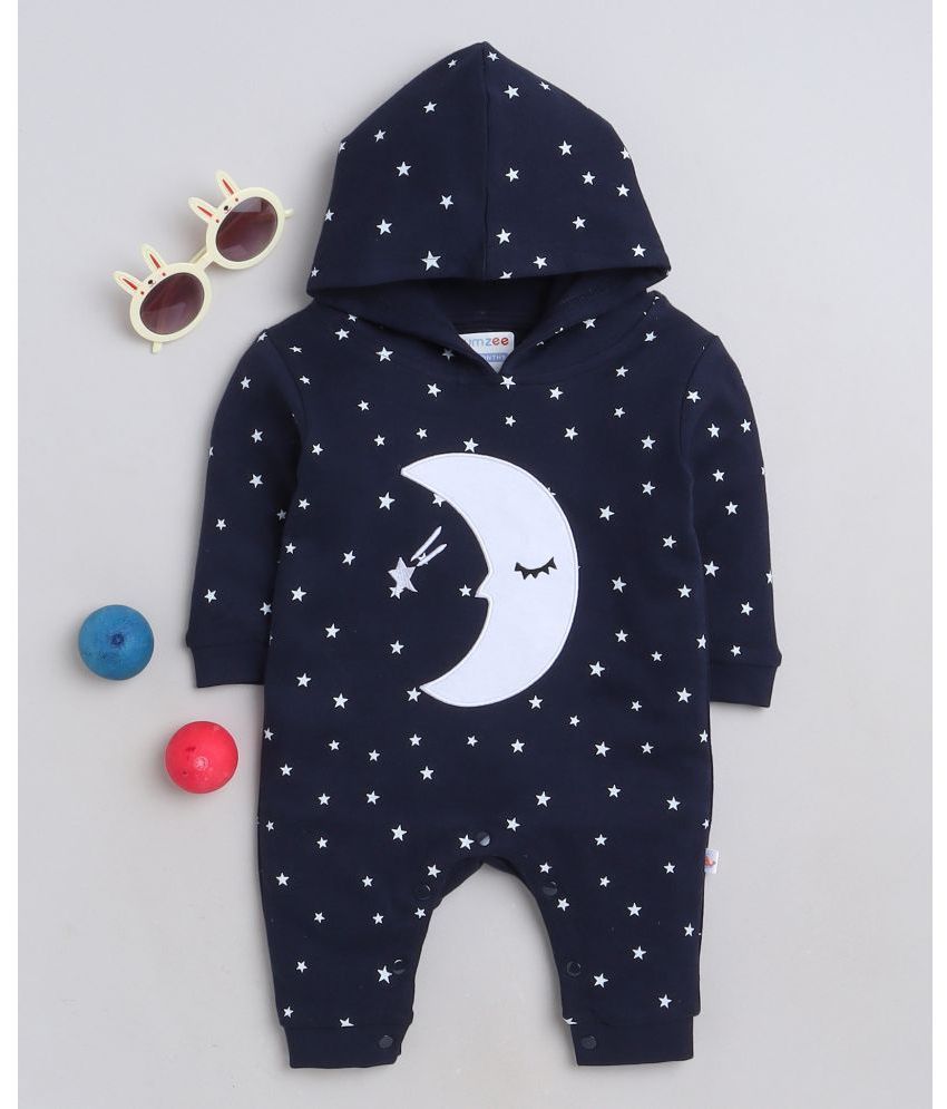     			BUMZEE - Navy Cotton Rompers For Baby Boy ( Pack of 1 )