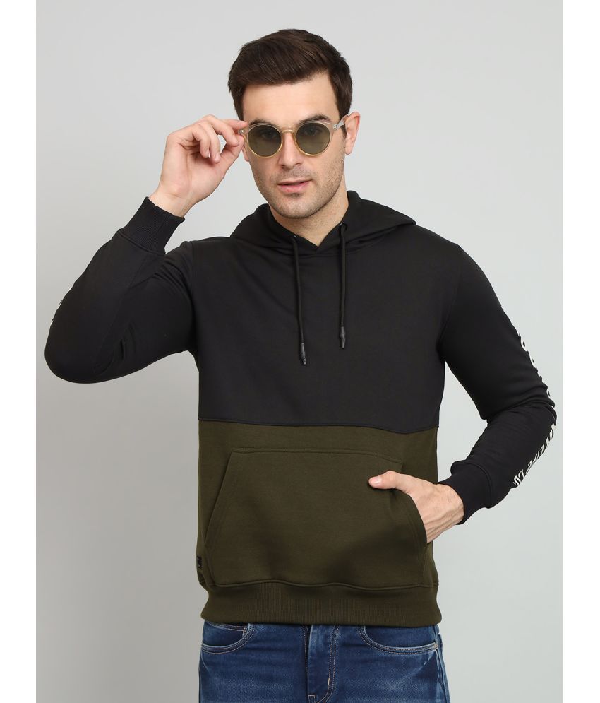     			OGEN Cotton Blend Hooded Men's Sweatshirt - Olive ( Pack of 1 )