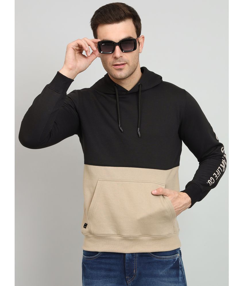     			OGEN Cotton Blend Hooded Men's Sweatshirt - Beige ( Pack of 1 )