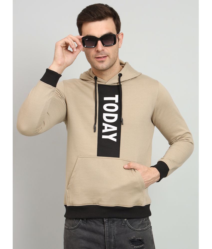     			OGEN Cotton Blend Hooded Men's Sweatshirt - Beige ( Pack of 1 )