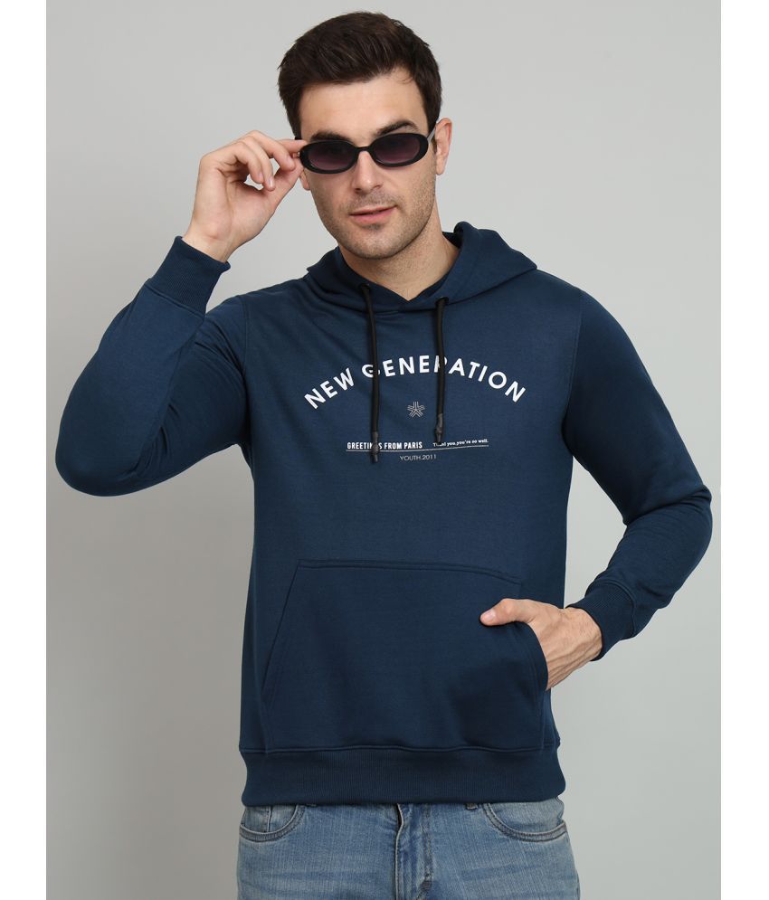     			OGEN Cotton Blend Hooded Men's Sweatshirt - Blue ( Pack of 1 )