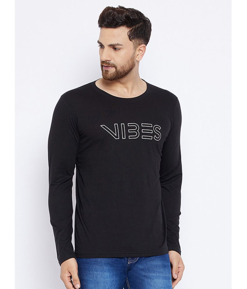     			The Million Club Polyester Regular Fit Printed Full Sleeves Men's T-Shirt - Black ( Pack of 1 )