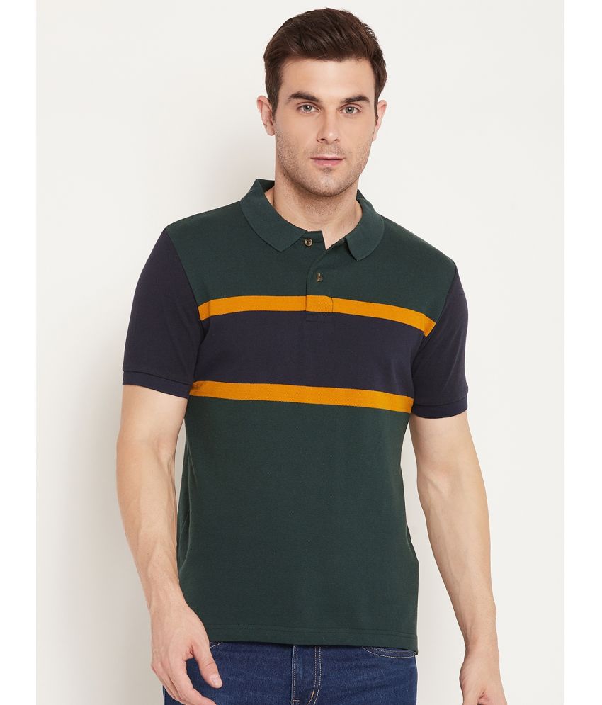     			AUSTIN WOOD Cotton Blend Regular Fit Striped Half Sleeves Men's Polo T Shirt - Multicolor ( Pack of 1 )