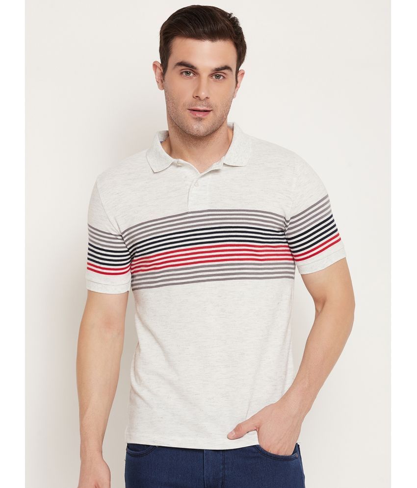     			AUSTIN WOOD Cotton Blend Regular Fit Striped Half Sleeves Men's Polo T Shirt - Multicolor ( Pack of 1 )