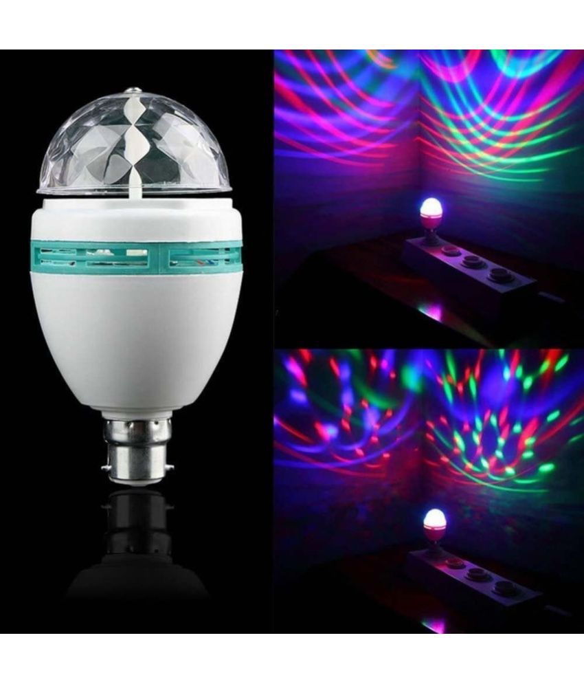     			DAJUBHAI 360 Degree Rotating Disco Bulb for Home Bedroom Hall Bedroom Dancing Stage Birthday Party Disco Bulb ( Pack of 1)
