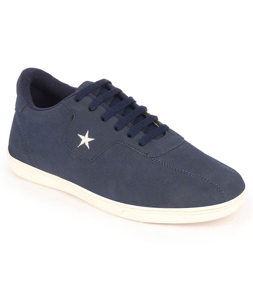     			Fausto Lace Up Sneakers Shoes Navy Blue Men's Sneakers