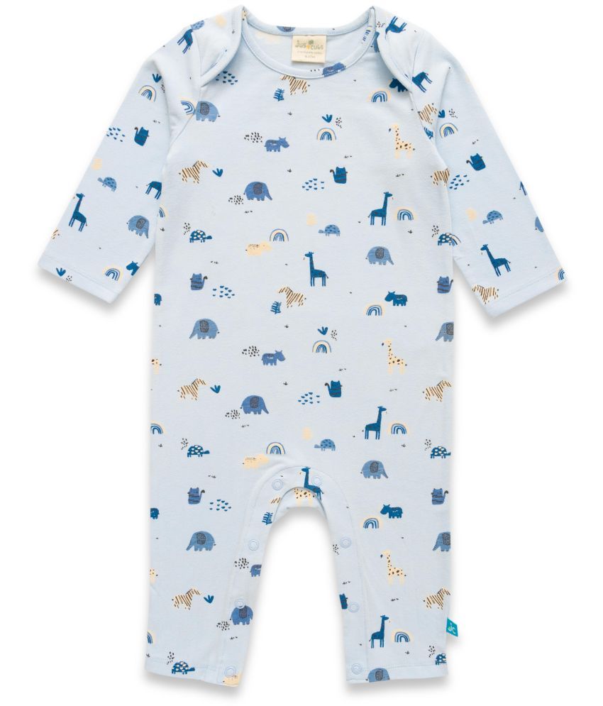     			Juscubs - Blue Cotton Rompers For Baby Boy ( Pack of 1 )