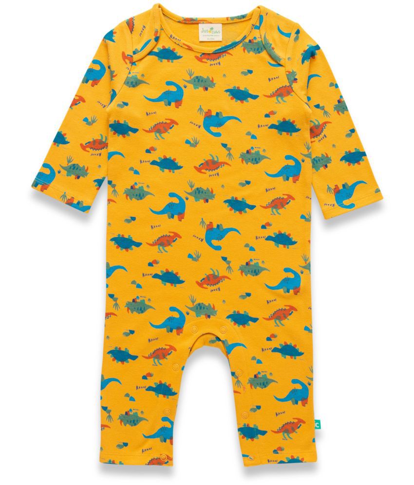     			Juscubs - Yellow Cotton Rompers For Baby Boy ( Pack of 1 )