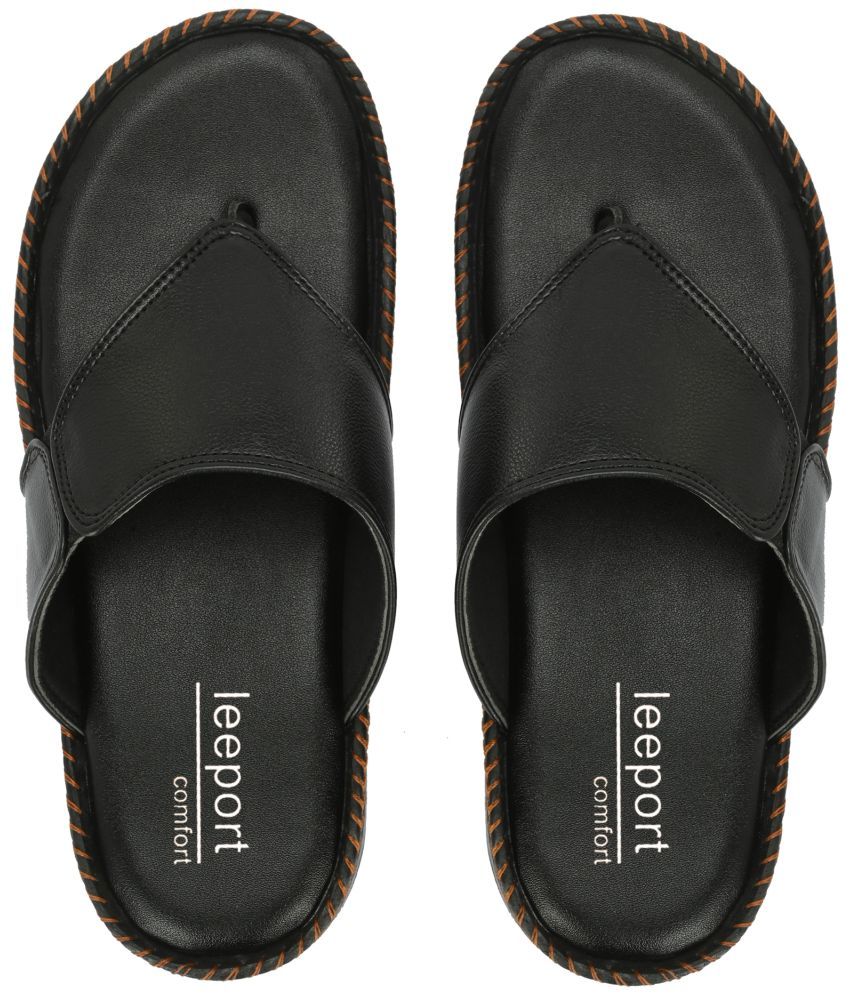     			Leeport - Black Men's Thong Flip Flop